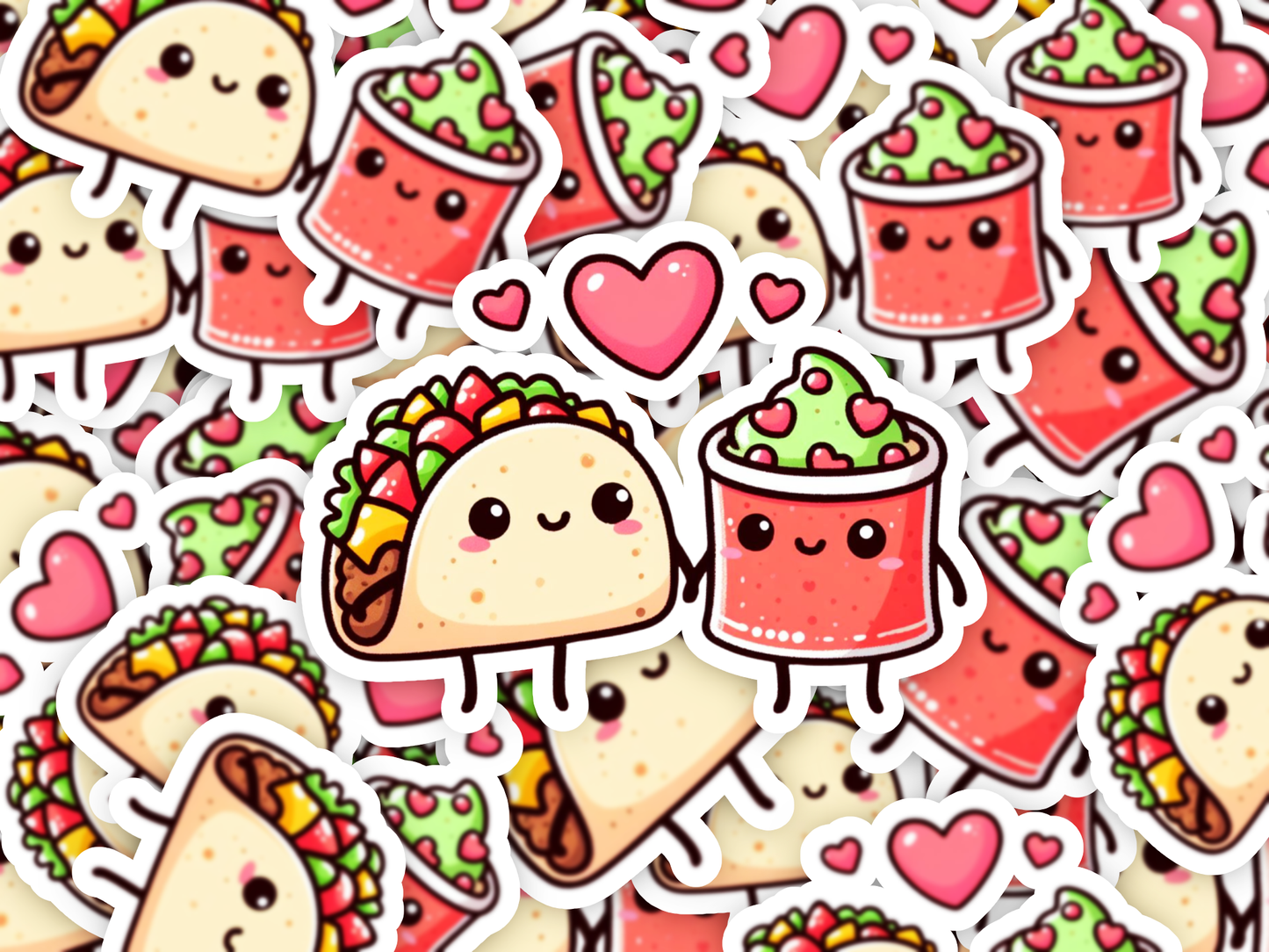 Kawaii Taco and Guacamole Sticker