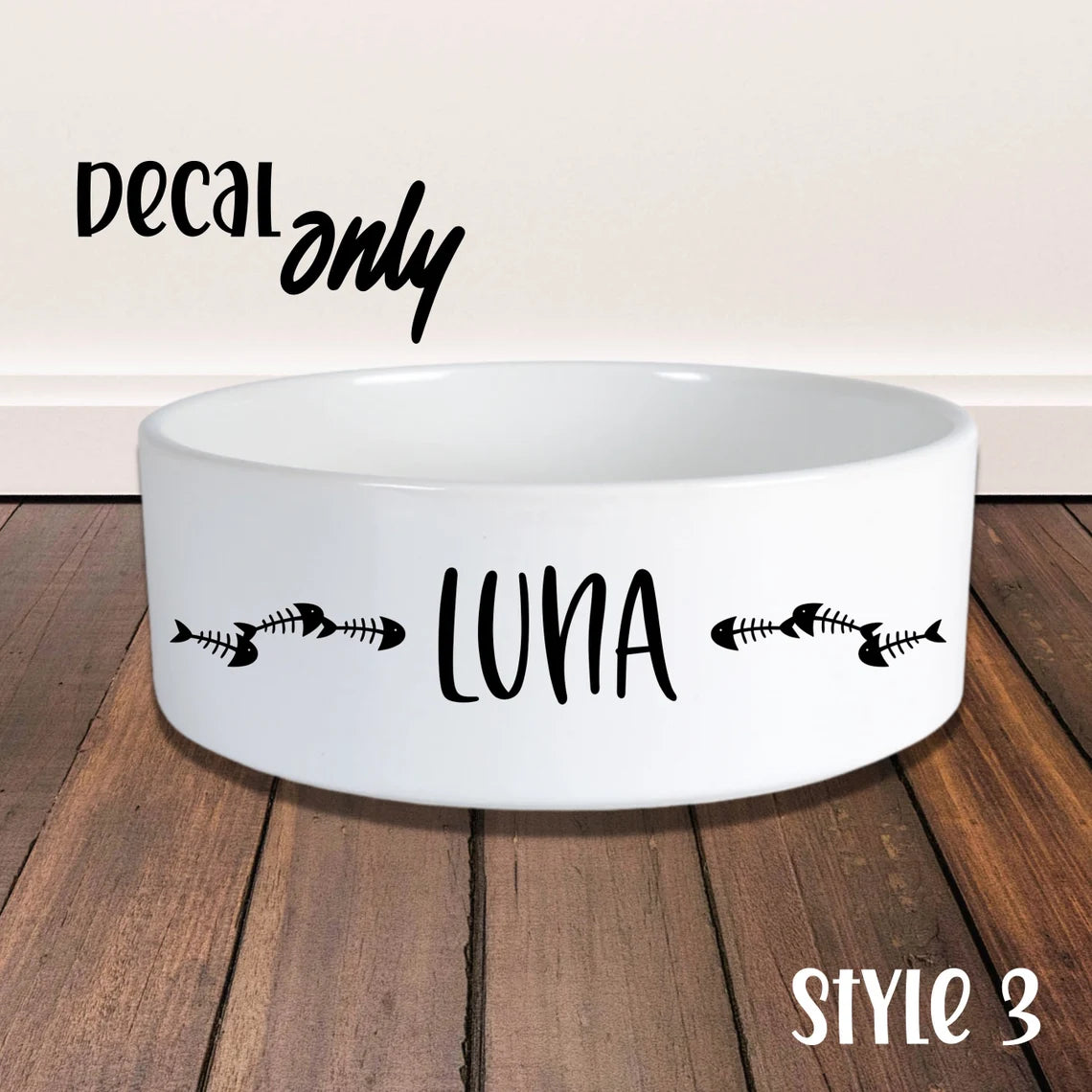 Dog/Cat Food Bowl Decal - Custom Pet Name Sticker