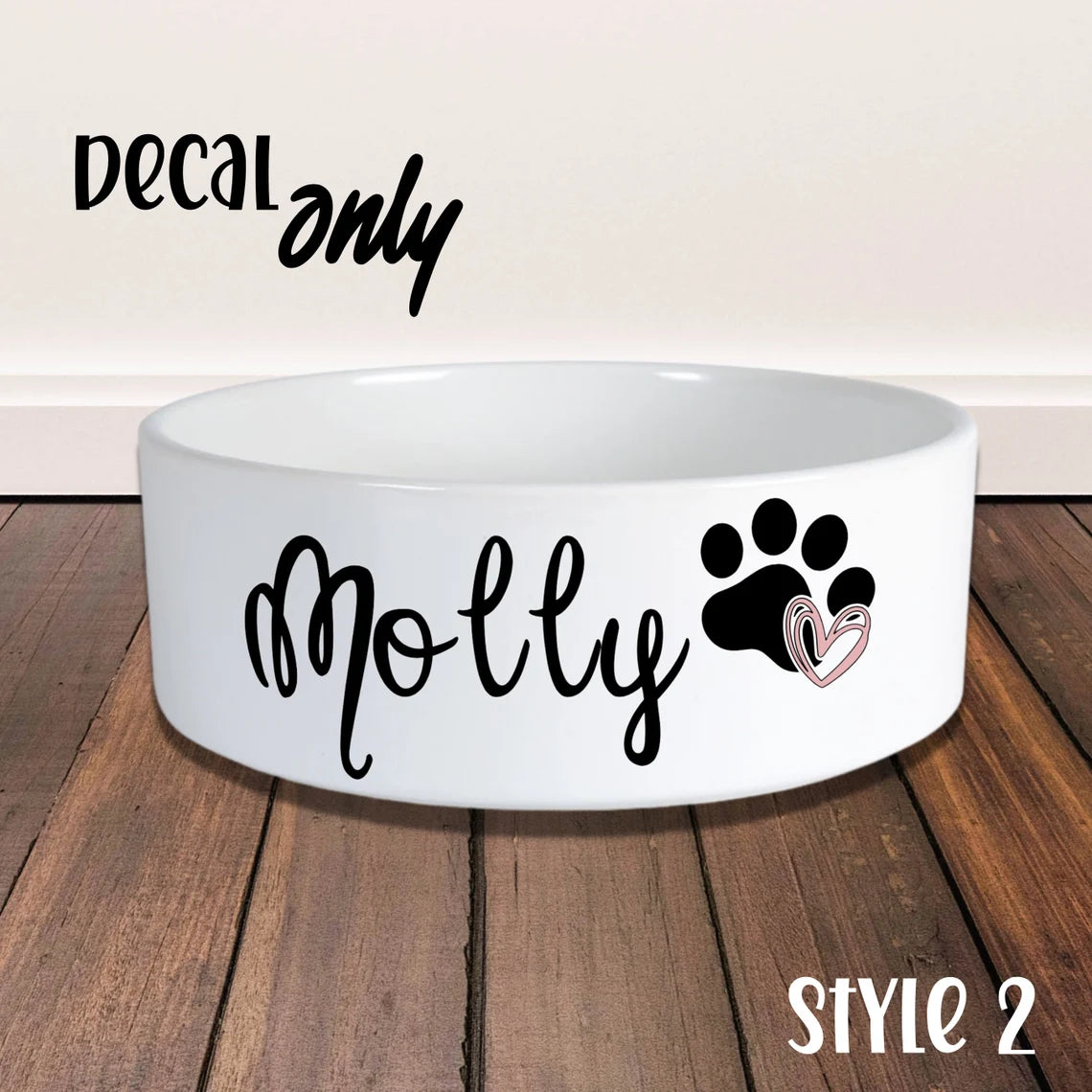 Dog/Cat Food Bowl Decal - Custom Pet Name Sticker