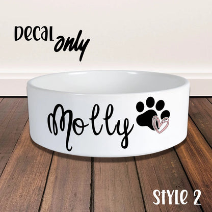 Dog/Cat Food Bowl Decal - Custom Pet Name Sticker