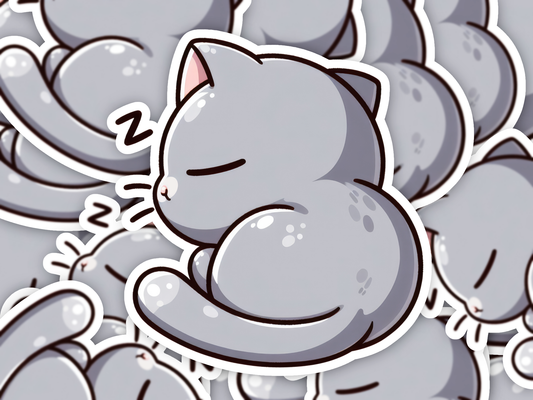 Kawaii Sleepy Cat Sticker