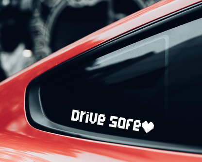 Drive Safe Pixelated Car Decal