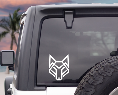 Geometric Wolf Car Decal