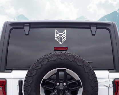 Geometric Wolf Car Decal