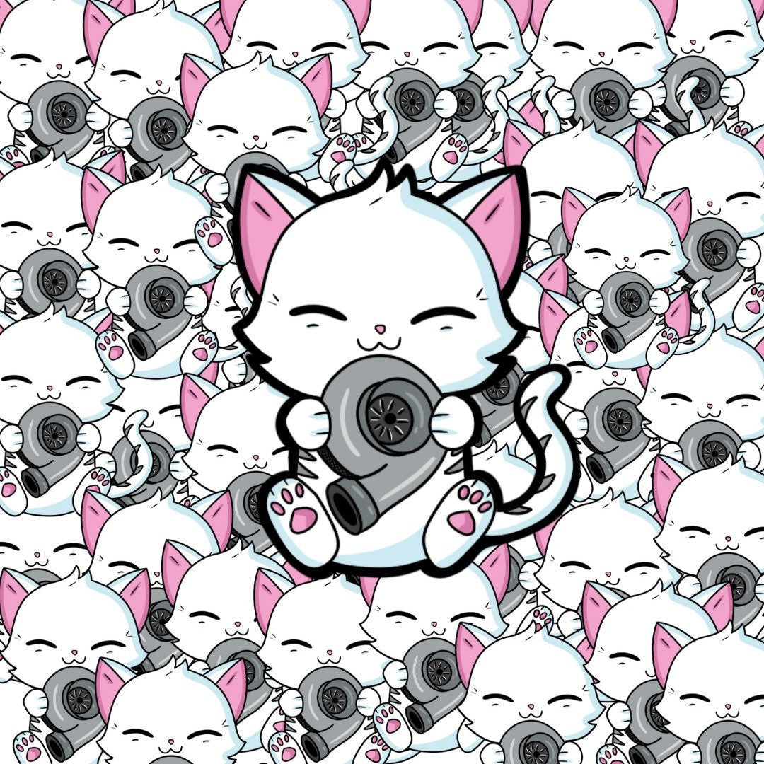 Turbo Cat Sticker | Cute Cat Sticker | Die-Cut Stickers | Car Sticker | Turbo Sticker | Tumbler Sticker | Laptop Sticker