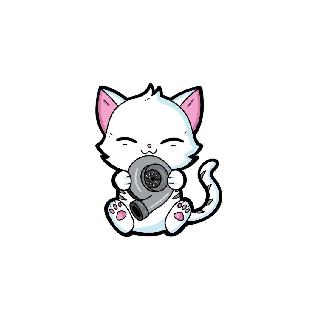 Turbo Cat Sticker | Cute Cat Sticker | Die-Cut Stickers | Car Sticker | Turbo Sticker | Tumbler Sticker | Laptop Sticker