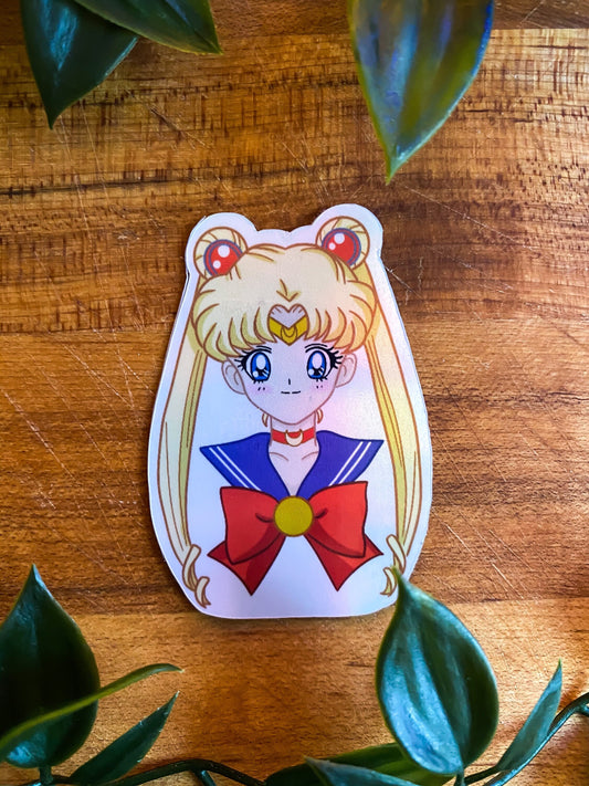 Holographic Sailor Moon Vinyl Sticker - Anime Vinyl Sticker- Holographic - Holographic Vinyl Sticker - Sailor Moon Sticker - Waterproof