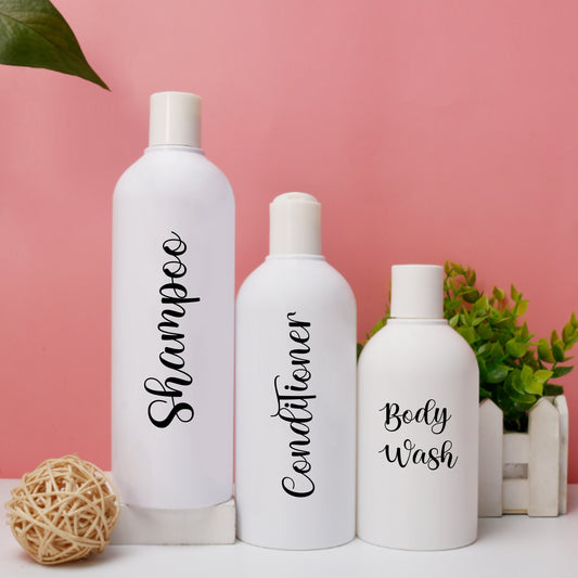 Shampoo, Conditioner, Body Wash, Face Wash Decals | Stickers For Bathroom Decor | Bathroom Organization | Bathroom Labels | Bottle Labels