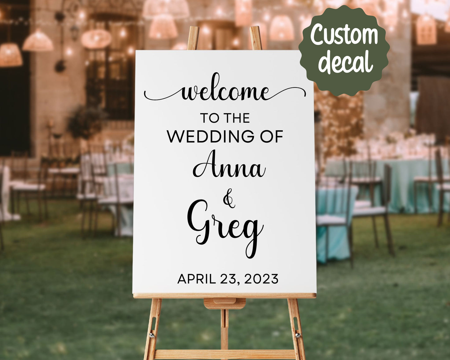 Custom Wedding Sign Decal | Custom Decal for Sign | Wedding Decor | Custom Welcome Wedding Signs | Custom Wedding Mirror Decal